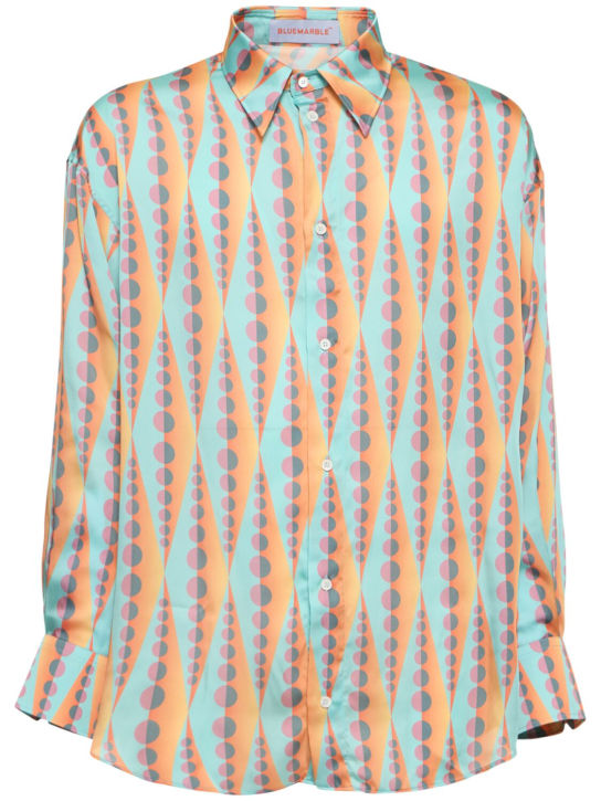 Bluemarble: Camisa con estampado - Naranja/Azul - men_0 | Luisa Via Roma