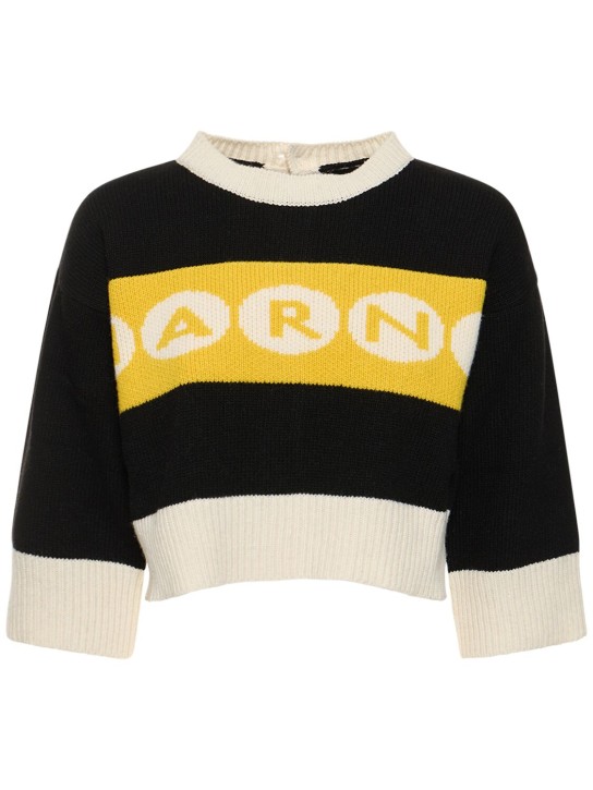 Marni: Logo intarsia knit sweater - women_0 | Luisa Via Roma