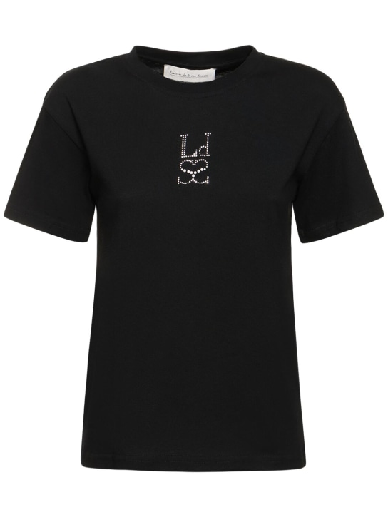 Ludovic de Saint Sernin: T-shirt en jersey à logo - Noir - women_0 | Luisa Via Roma