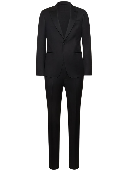 Zegna: Wool & mohair evening suit - 블랙 - men_0 | Luisa Via Roma
