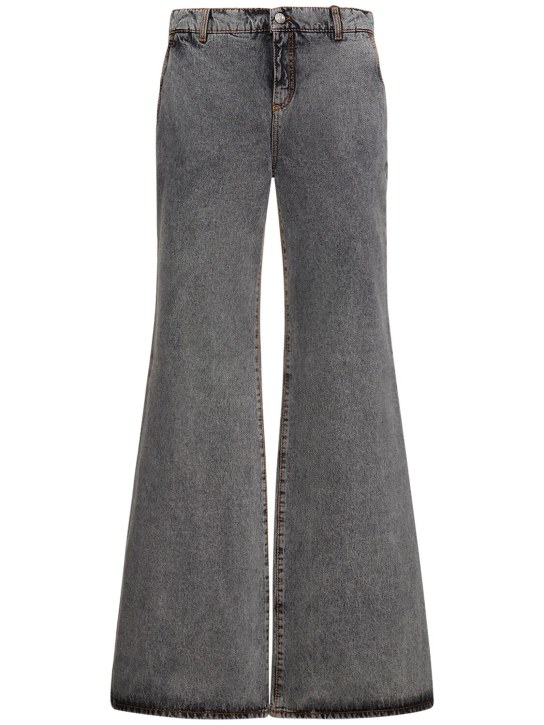 Etro: Flared faded denim jeans - Grey - men_0 | Luisa Via Roma
