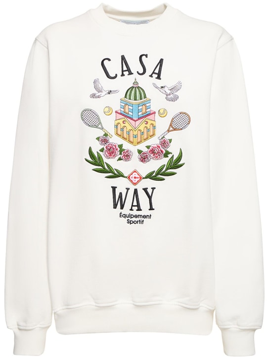 Casablanca: Casa Way embroidered jersey sweatshirt - Multicolor - women_0 | Luisa Via Roma