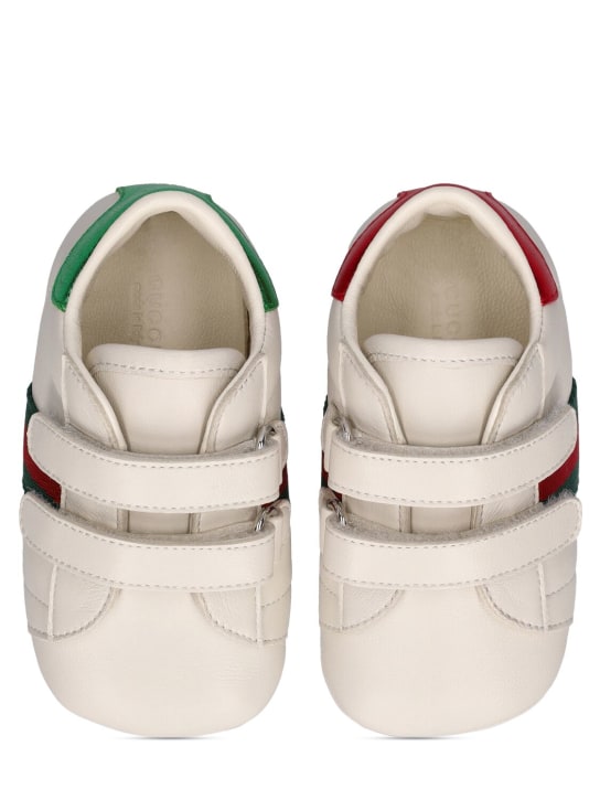 Gucci: Baby New Ace pre-walker shoes - White - kids-girls_1 | Luisa Via Roma