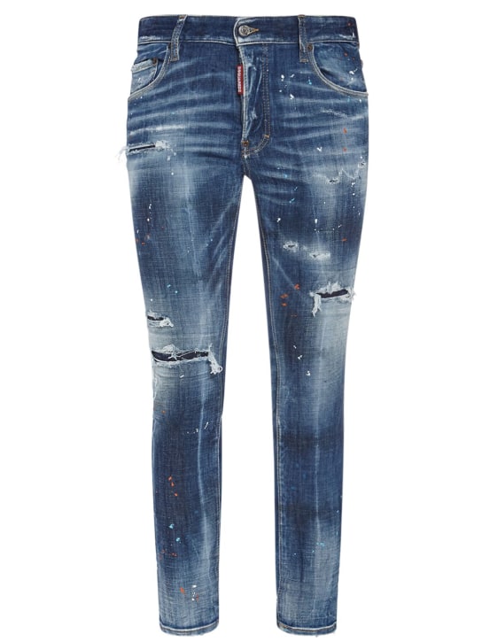 Dsquared2: Super Twinky fit cotton denim jeans - Navy - men_0 | Luisa Via Roma