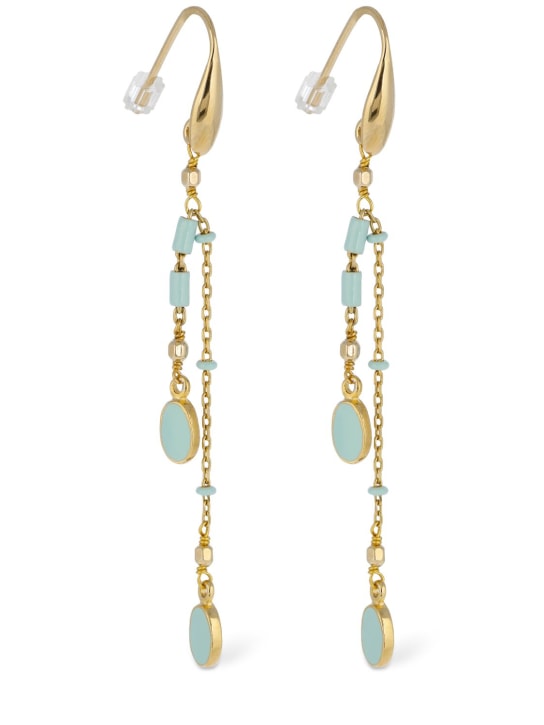 Isabel Marant: Casablanca drop earrings - Aqua/Gold - women_1 | Luisa Via Roma