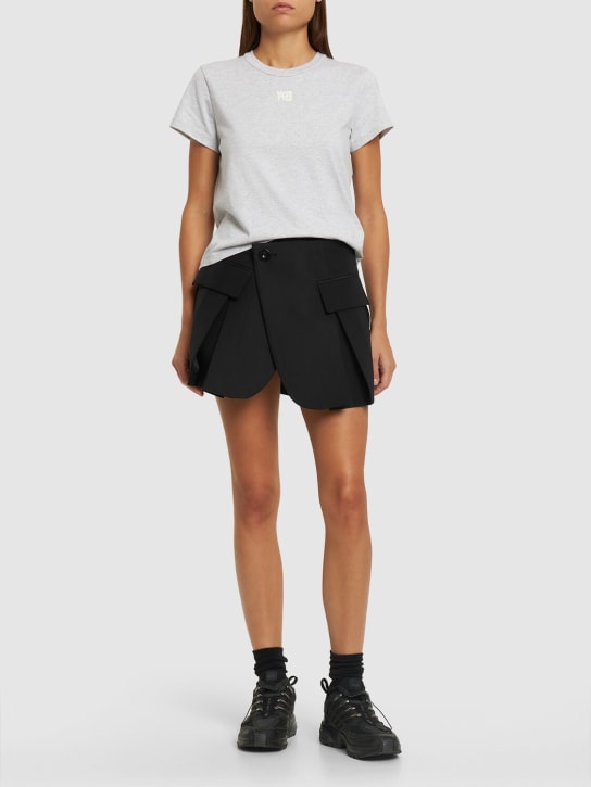 Alexander Wang: Essential shrunk cotton jersey t-shirt - Grey - women_1 | Luisa Via Roma