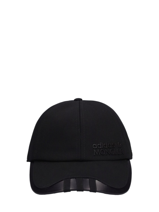 Moncler Genius: Moncler x adidas cotton baseball cap - Black - men_0 | Luisa Via Roma