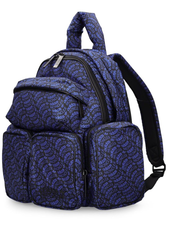 Moncler Genius: Moncler x adidas nylon printed backpack - Schwarz/Blau - women_1 | Luisa Via Roma