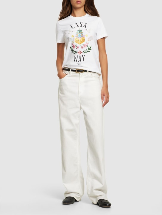 Casablanca: T-shirt en jersey imprimé Casa Way - Multicolore - women_1 | Luisa Via Roma