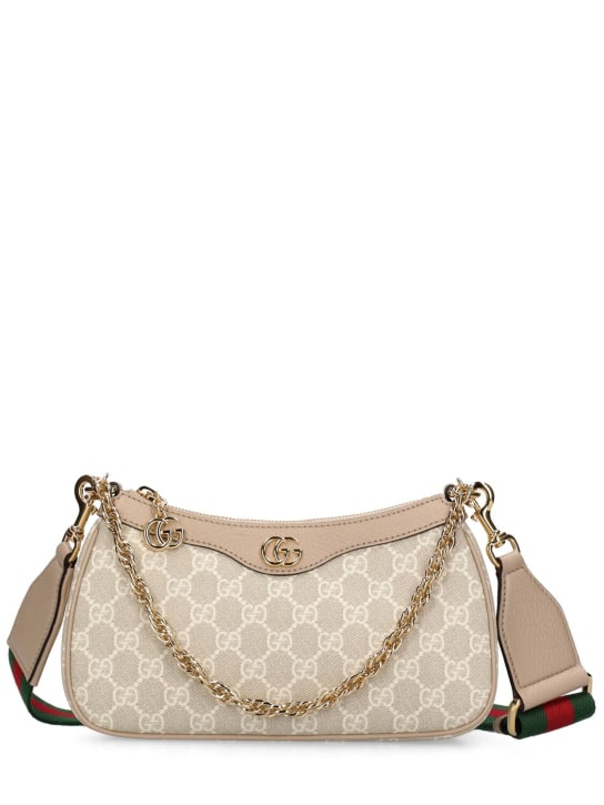 Gucci: Small Ophidia GG canvas shoulder bag - Beige - women_0 | Luisa Via Roma