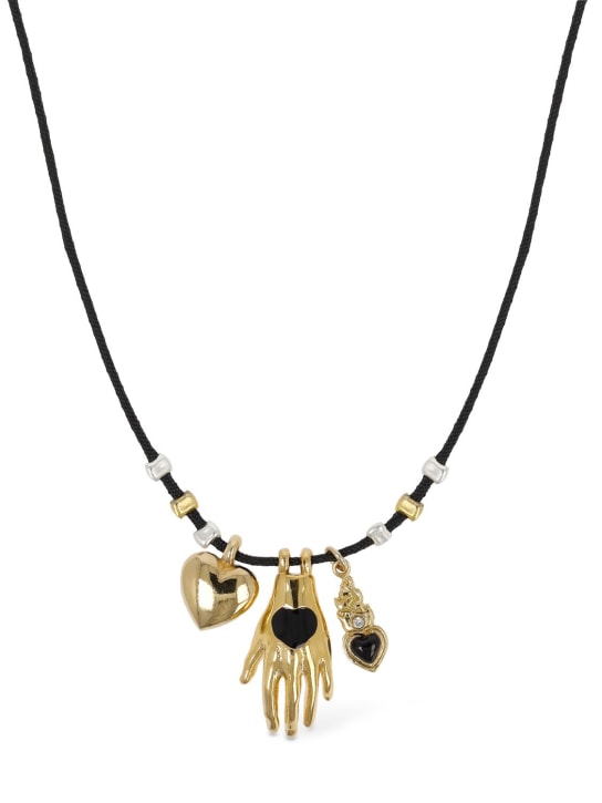 Isabel Marant: Happiness collar necklace - Black/Gold - women_1 | Luisa Via Roma