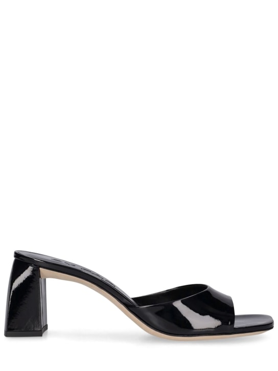 BY FAR: Zapatos mules de charol 70mm - Negro - women_0 | Luisa Via Roma