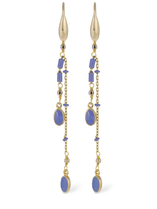 Isabel Marant: Casablanca drop earrings - Lavender/Gold - women_0 | Luisa Via Roma