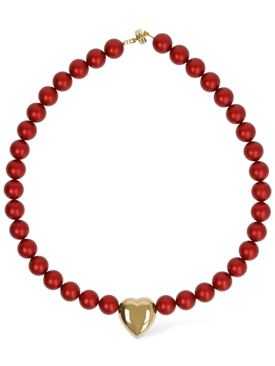 Timeless Pearly: Choker en perles à pendentif cœur - Rouge/Or - women_0 | Luisa Via Roma