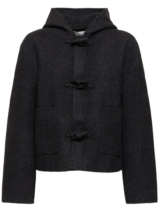 Toteme: Felted wool duffle jacket - Dark Grey - women_0 | Luisa Via Roma