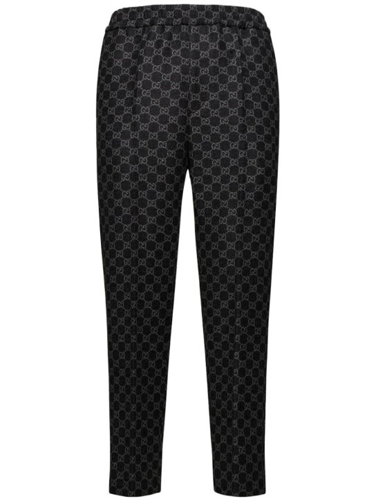 Gucci: GG soft brushed wool flannel pants - Dark Grey - men_0 | Luisa Via Roma