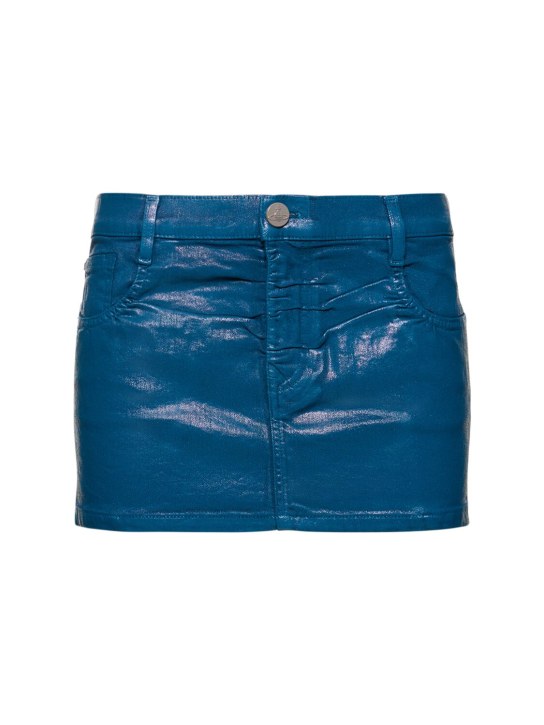 Vivienne Westwood: Crewe coated cotton denim mini skirt - Blue - women_0 | Luisa Via Roma