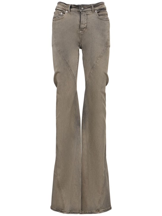 Rick Owens DRKSHDW: Jeans cropped vita media Bias in denim - Grigio/Beige - women_0 | Luisa Via Roma