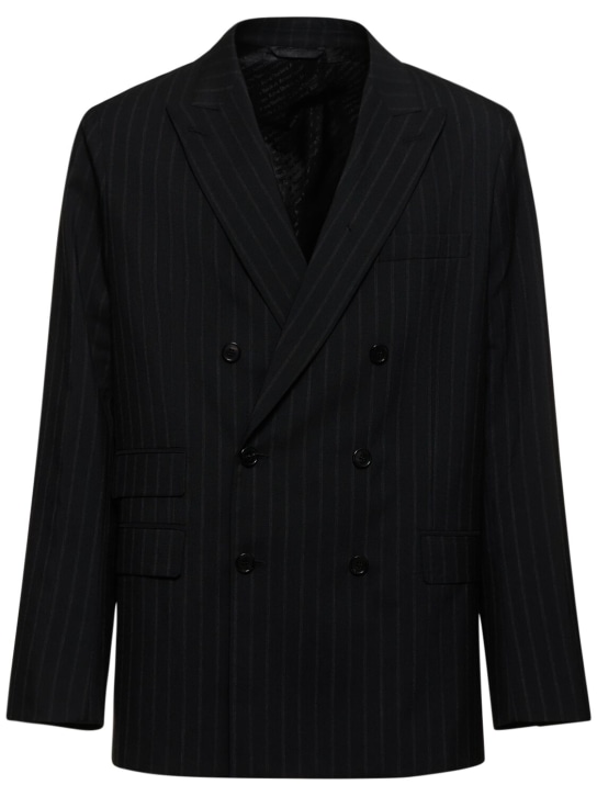 Acne Studios: Junit pinstripe suit blazer - Black/Grey - men_0 | Luisa Via Roma