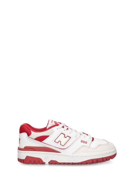 New Balance: Sneakers 550 - Bianco/Rosso - kids-girls_0 | Luisa Via Roma