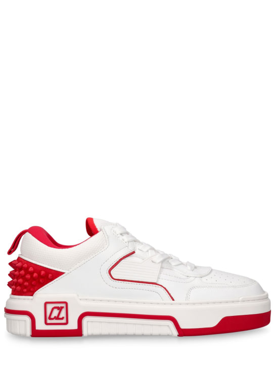 Christian Louboutin: Sneakers aus Leder „Astroloubi“ - Weiß/Rot - women_0 | Luisa Via Roma