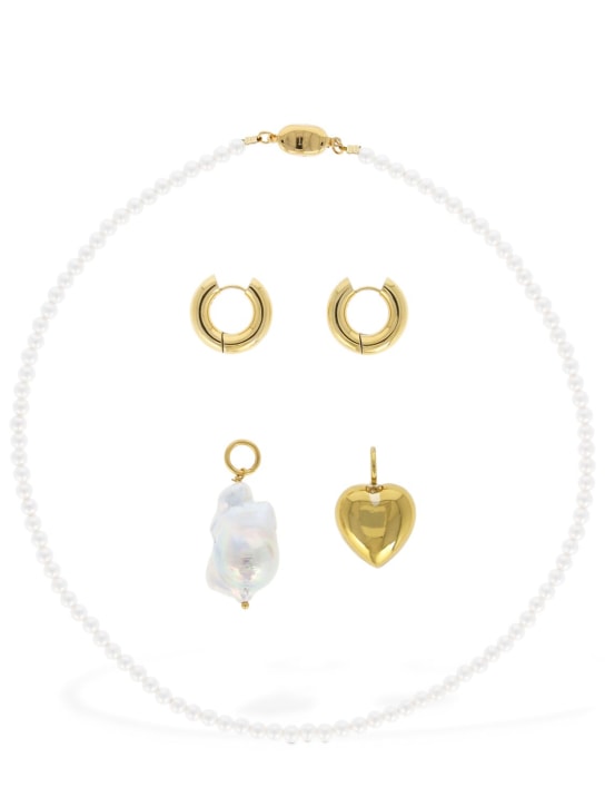 Timeless Pearly: Holiday Box w/necklace & earrings - Gold/Pearl - women_0 | Luisa Via Roma