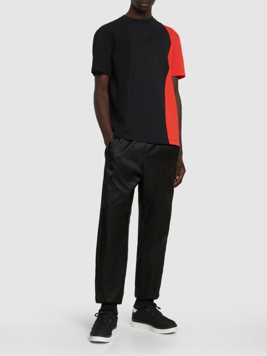 Moncler Genius: Moncler x adidas cotton t-shirt - Black/Red - men_1 | Luisa Via Roma