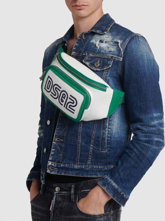Dsquared2: Spieker logo belt bag - White/Green - men_1 | Luisa Via Roma