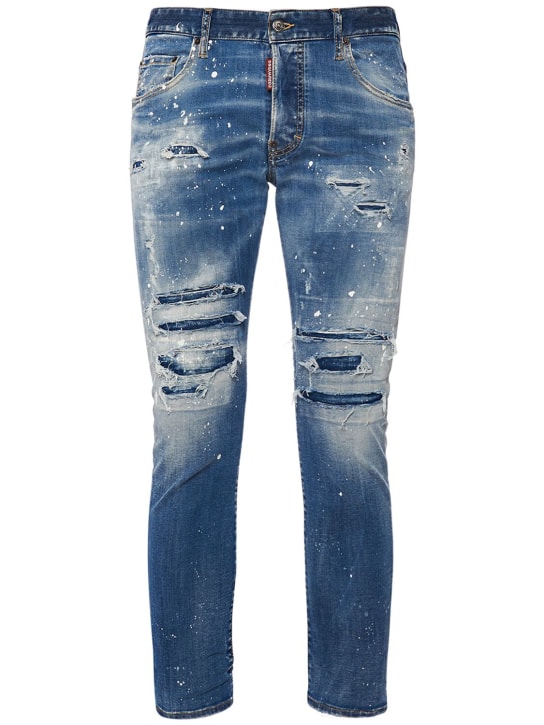 Dsquared2: Skater fit cotton denim jeans - Navy - men_0 | Luisa Via Roma