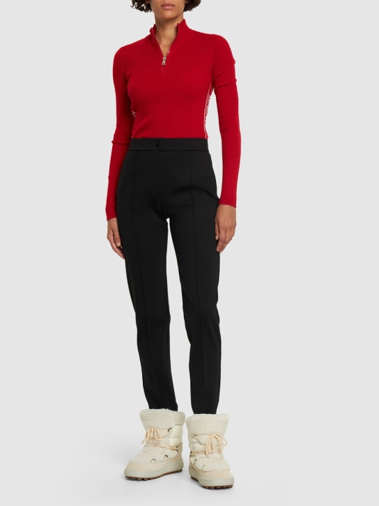 Moncler: Ciclista ultra fine wool knit sweater - Red - women_1 | Luisa Via Roma