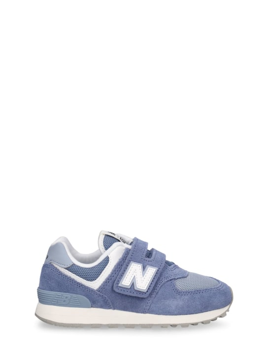 New Balance: Sneakers 574 de piel - Azul - kids-girls_0 | Luisa Via Roma