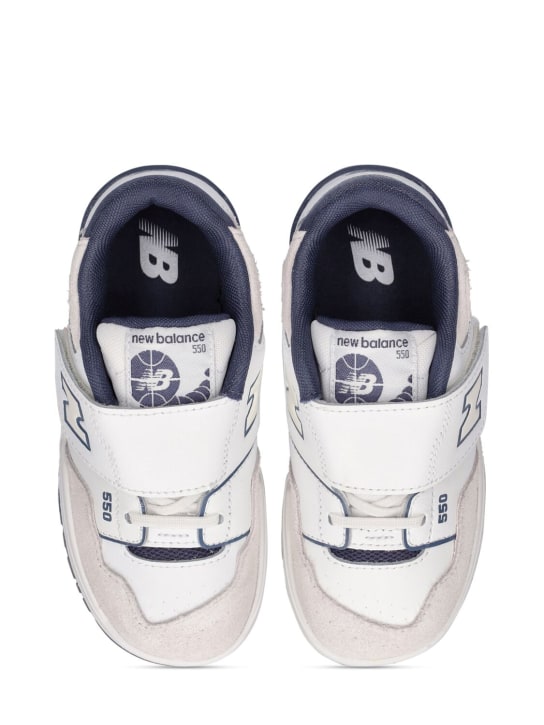 New Balance: 550 Sneakers - White/Blue - kids-boys_1 | Luisa Via Roma