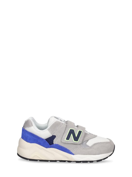 New Balance: Sneakers 580 de piel sintética - Blanco/Azul - kids-girls_0 | Luisa Via Roma