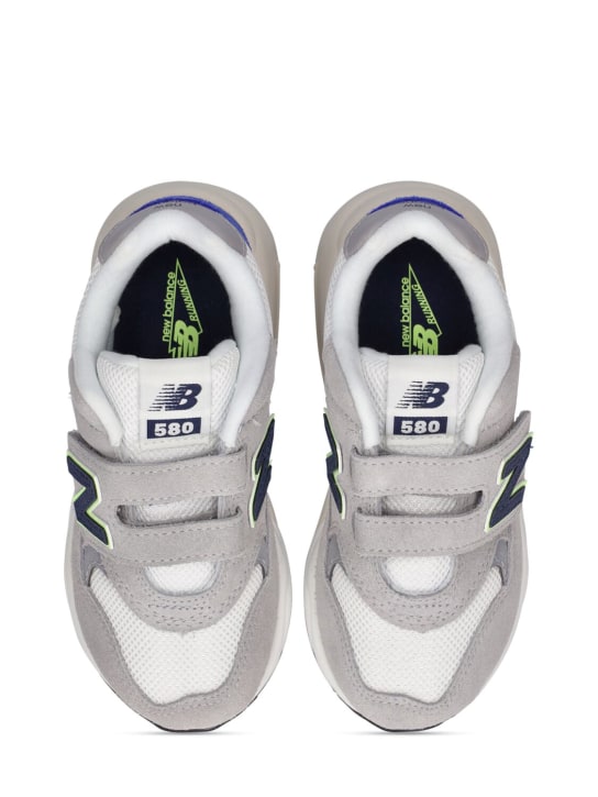 New Balance: Sneakers 580 de piel sintética - Blanco/Azul - kids-girls_1 | Luisa Via Roma