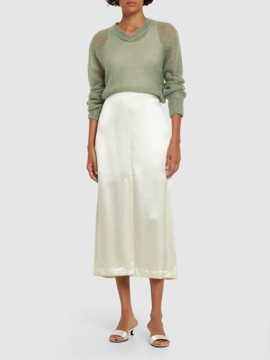 Loulou Studio: Lys silk blend midi skirt - White - women_1 | Luisa Via Roma