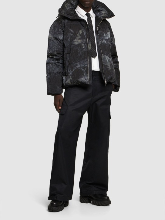 Off-White: OW embroidery nylon cargo pants - Black - men_1 | Luisa Via Roma