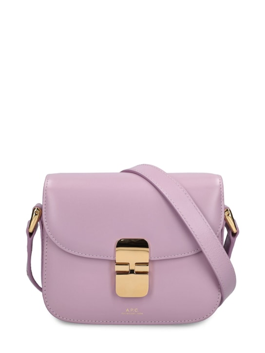 A.P.C.: Mini Grace leather shoulder bag - Lavande - women_0 | Luisa Via Roma
