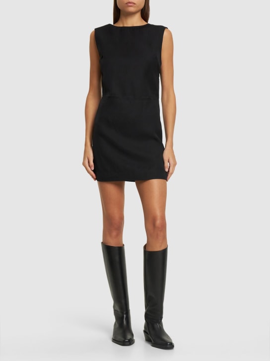 Loulou Studio: Hoya sleeveless viscose blend mini dress - Black - women_1 | Luisa Via Roma