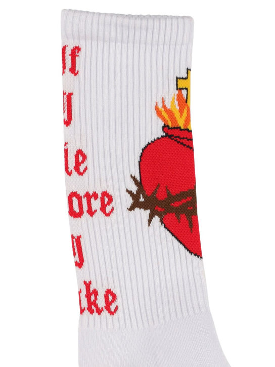 Saint Michael: Heart socks - White/Red - men_1 | Luisa Via Roma