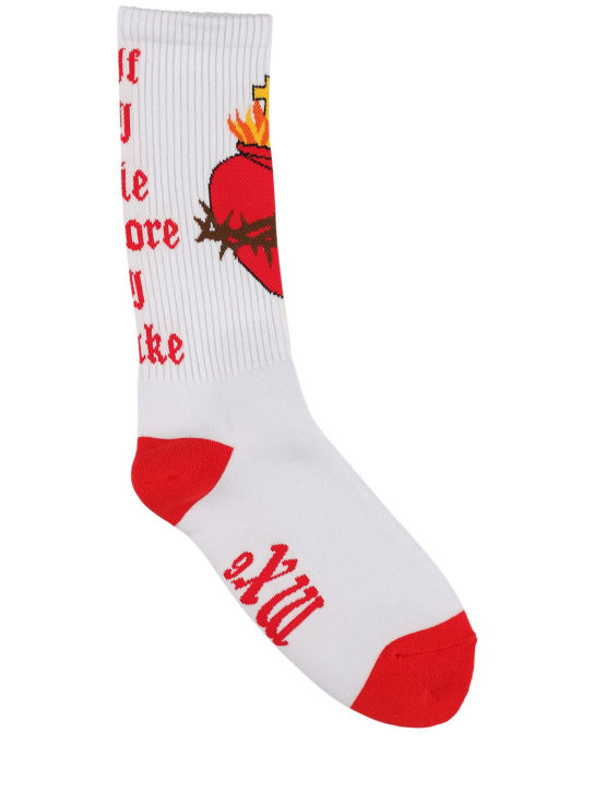 Saint Michael: Heart socks - White/Red - men_0 | Luisa Via Roma