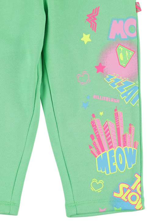Billieblush: Printed cotton jersey leggings - Light Green - kids-girls_1 | Luisa Via Roma