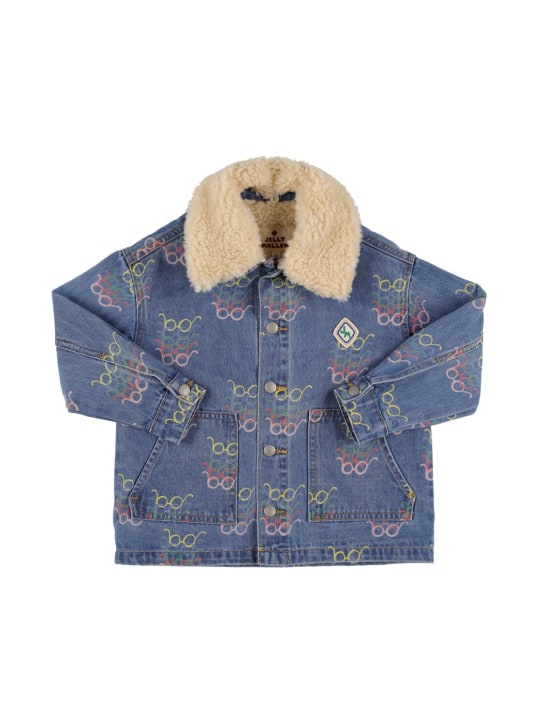 Jellymallow: Printed cotton denim jacket - Denim - kids-girls_0 | Luisa Via Roma