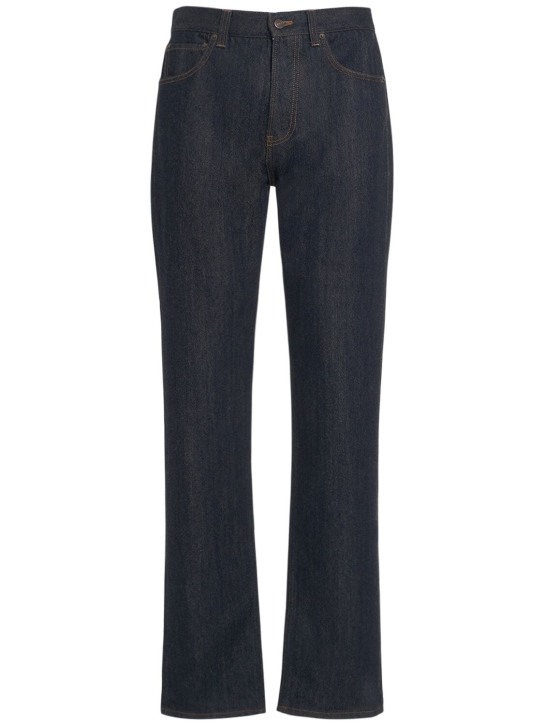 Loro Piana: Kamen 5 pocket cotton denim blend jeans - Shadow Blue - men_0 | Luisa Via Roma