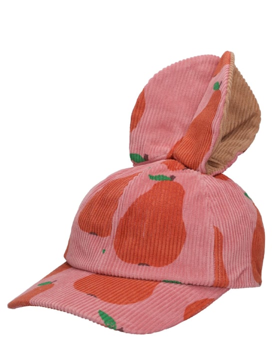 Jellymallow: Pear print corduroy baseball hat w/ears - kids-girls_1 | Luisa Via Roma