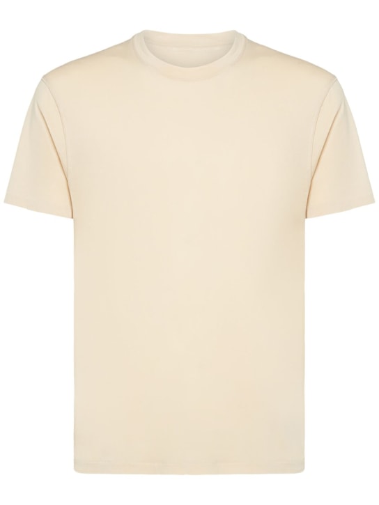 Tom Ford: T-shirt in lyocell e cotone - Champagne - men_0 | Luisa Via Roma
