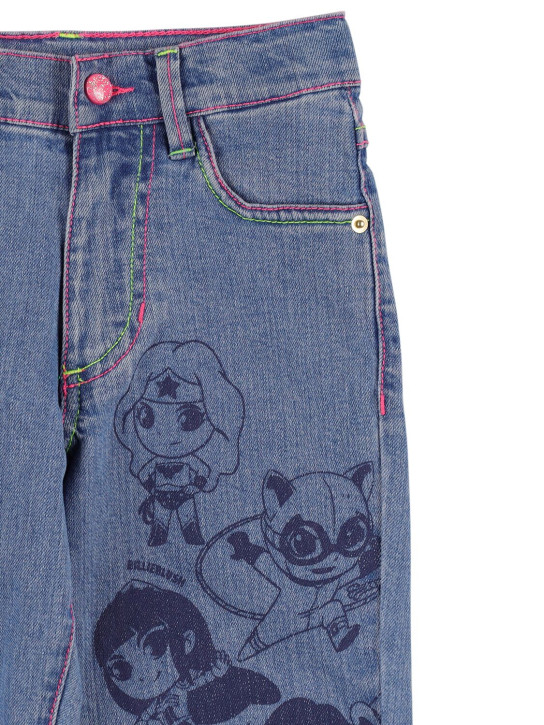 Billieblush: Printed stretch cotton denim jeans - Denim - kids-girls_1 | Luisa Via Roma
