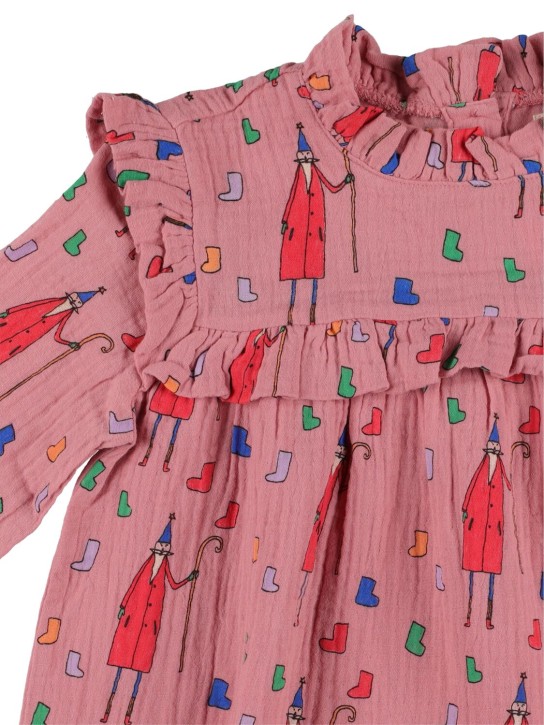Jellymallow: Printed cotton dress - Pink - kids-girls_1 | Luisa Via Roma
