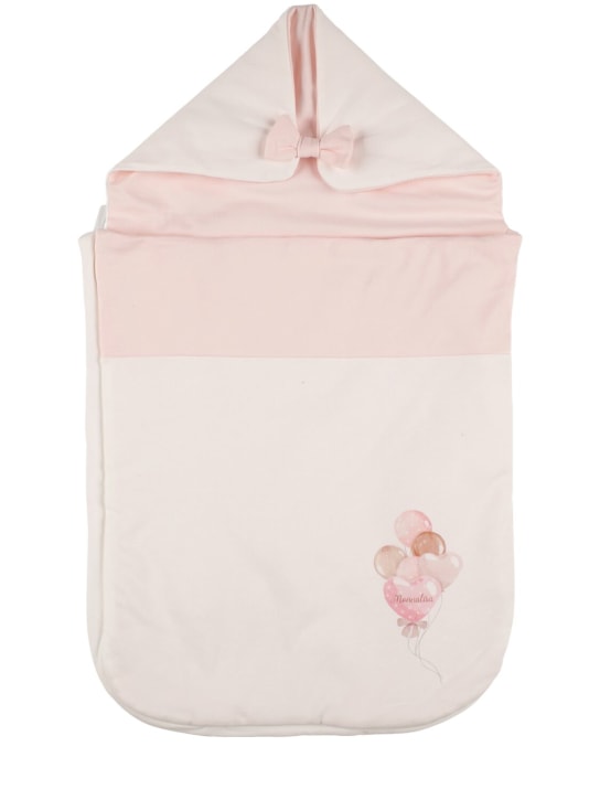 Monnalisa: Cotton sleeping bag - 화이트/핑크 - kids-girls_0 | Luisa Via Roma