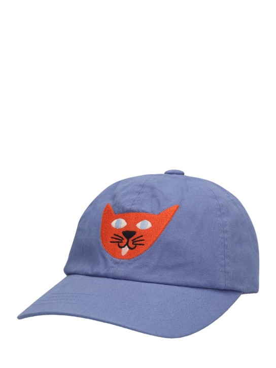 Jellymallow: Cat cotton baseball hat - Blue - kids-girls_1 | Luisa Via Roma