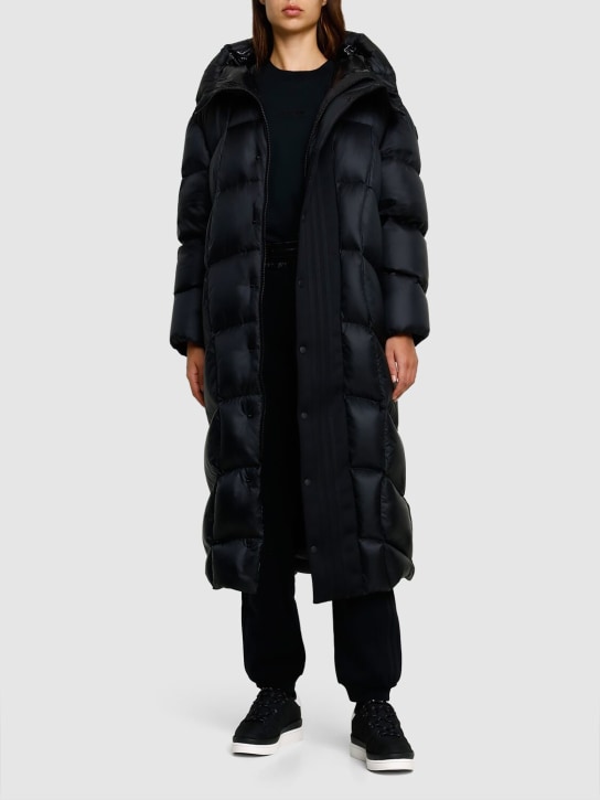 Moncler Genius: Moncler x adidas Oreiller down long coat - Black - women_1 | Luisa Via Roma